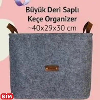 BÜYÜK DERİ SAPLI KEÇE ORGANİZER